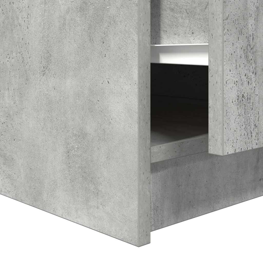 Coffee Table with Drawers Concrete Grey 70.5x70x40 cm